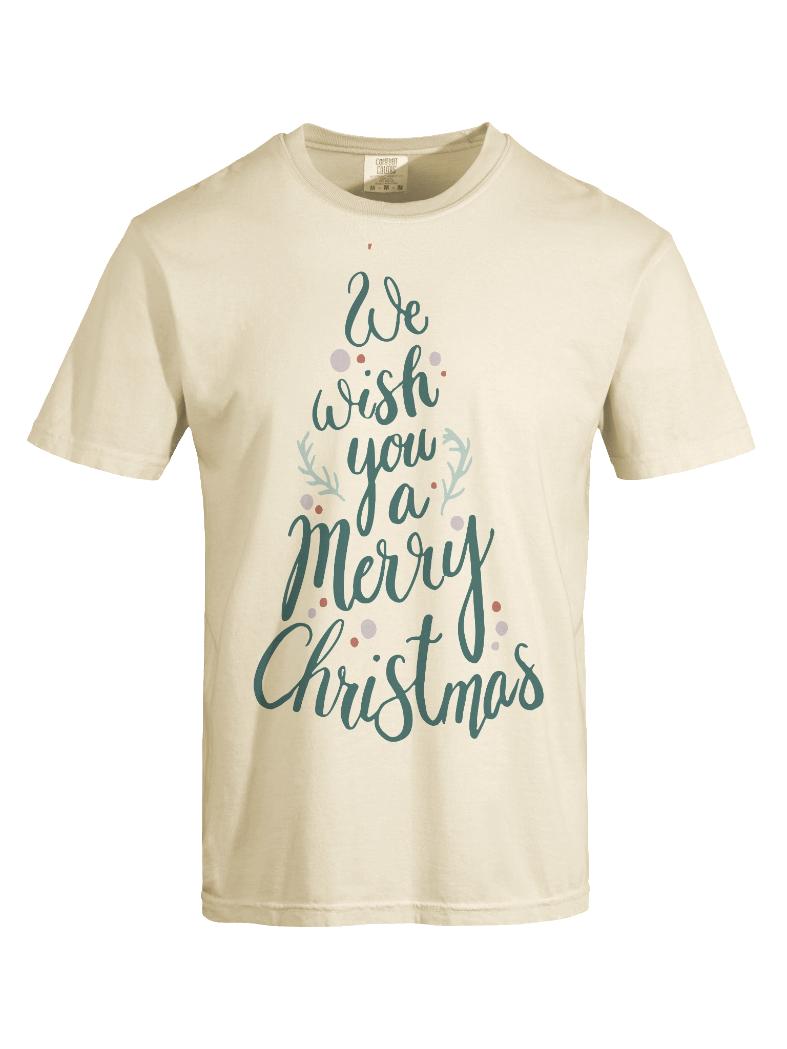 We Wish You a Merry Christmas Typographic Tree T-Shirt product image (37)