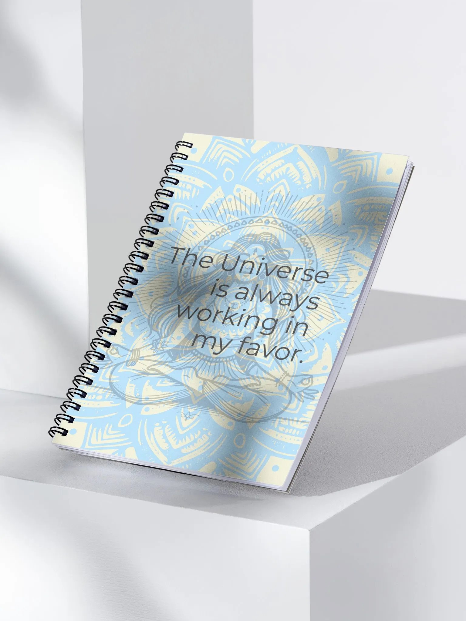 Manifestation Spiral Notebook - Yoga Meditation Design with Empowering Quote product image (3)