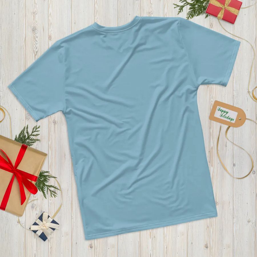 Plain Light Blue Soft Summer Men's Crewneck Polyester Heavyweight Premium T-Shirt by Treasure Pie product image (12)