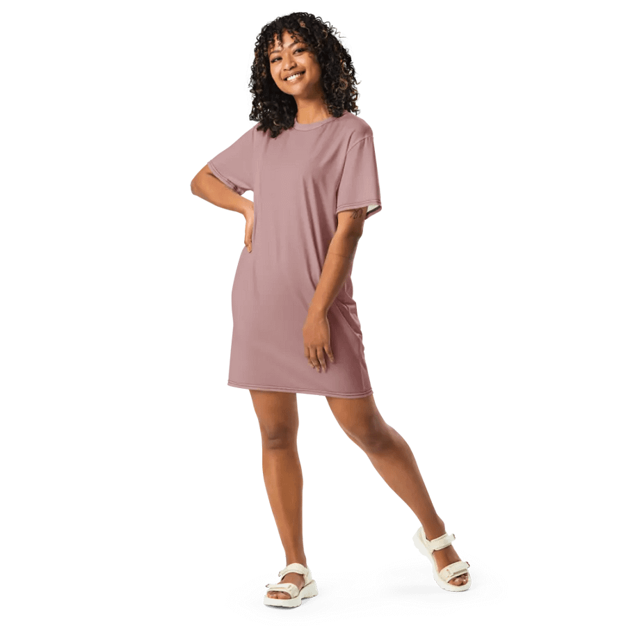 Effortless Chic Pink T-Shirt Dress product image (9)