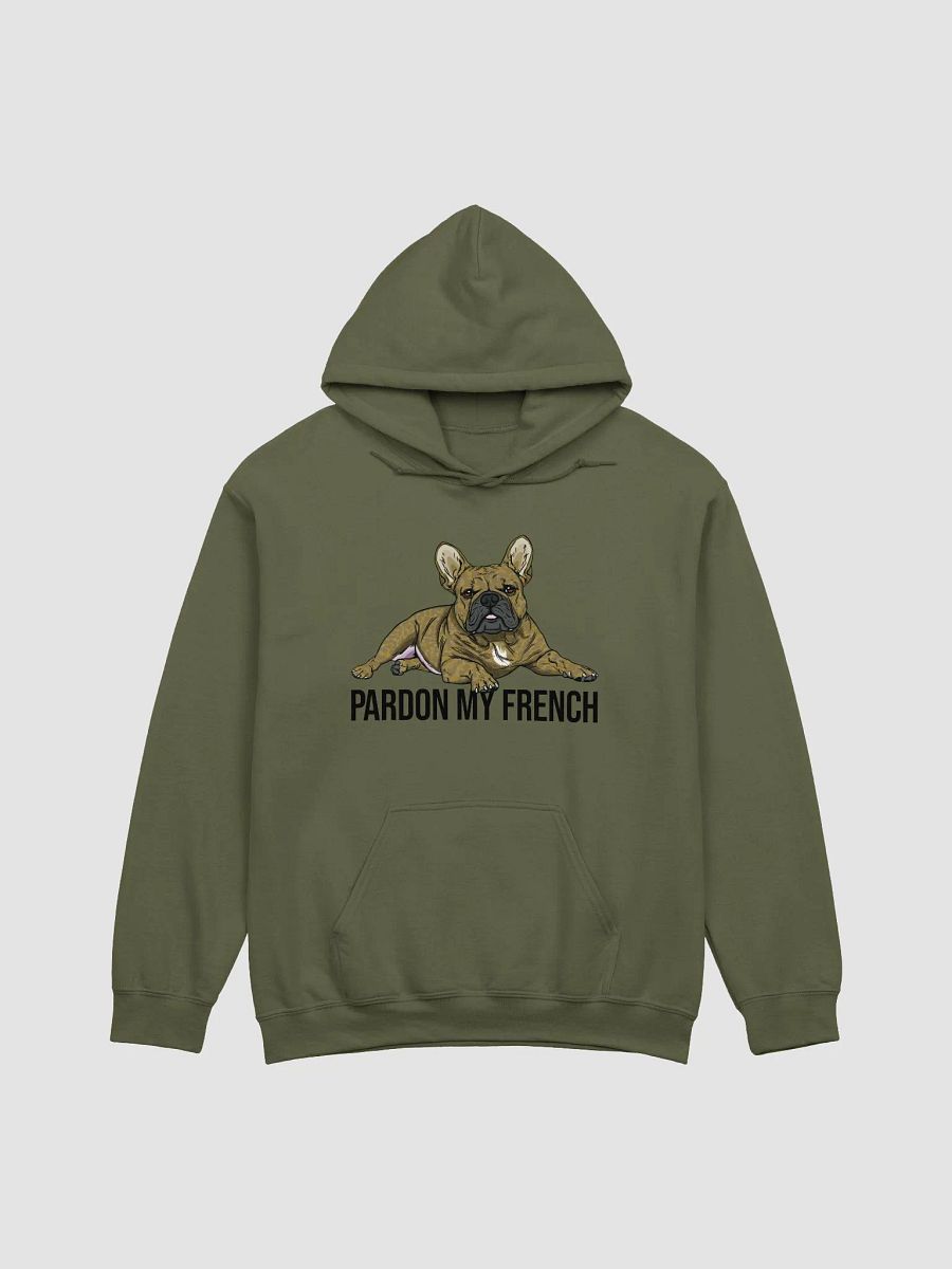 Pardon My French Hooded Sweatshirt of a French Bulldog(Brindle) | Funny Hoodie for Frenchie Owners product image (13)