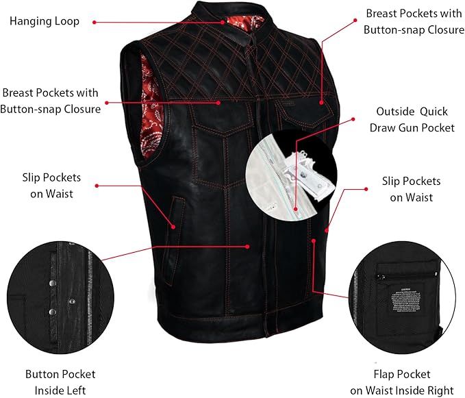 Black & Red Moto Vest [MENS] product image (3)