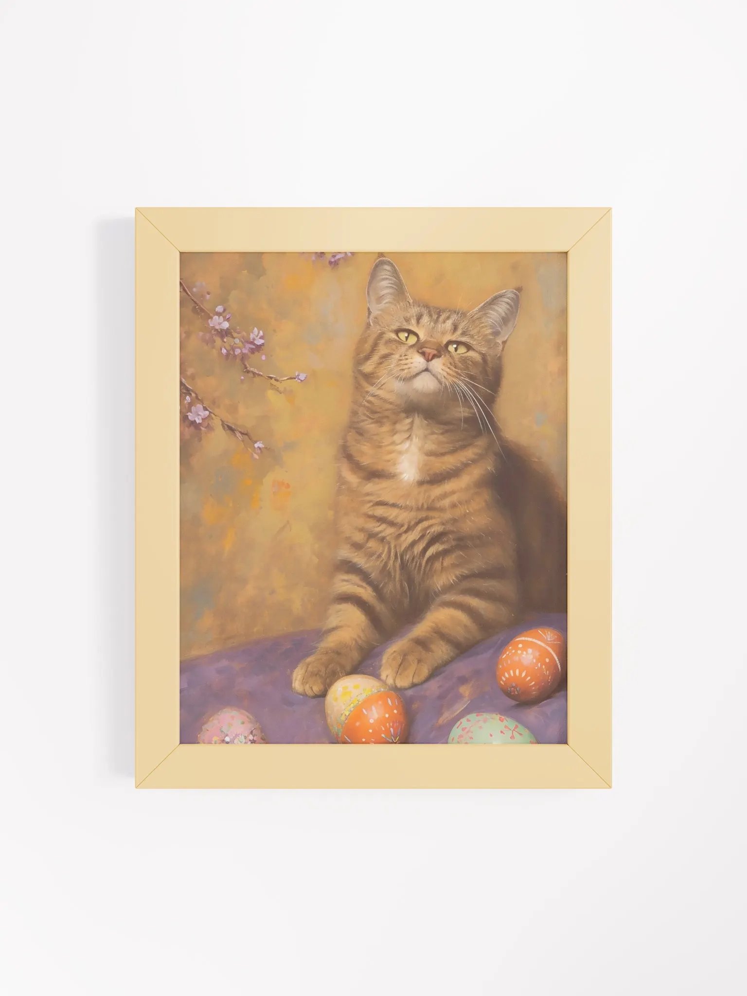 Curious Cat and Easter Eggs Framed Poster product image (8)