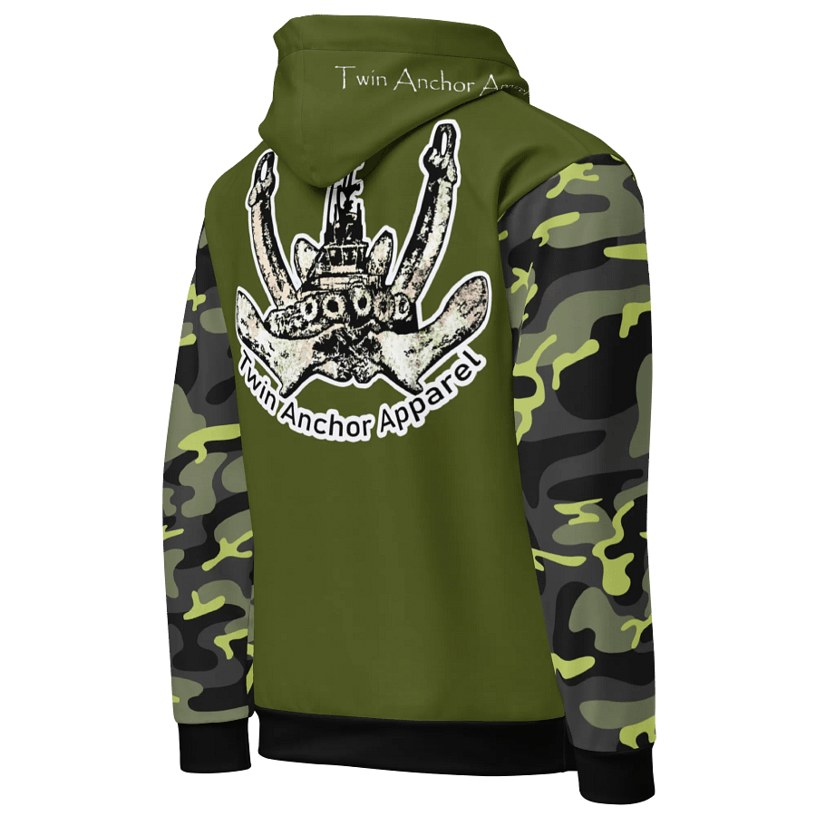 Camouflage & Green Twin Anchor Logo Hoodie product image (5)