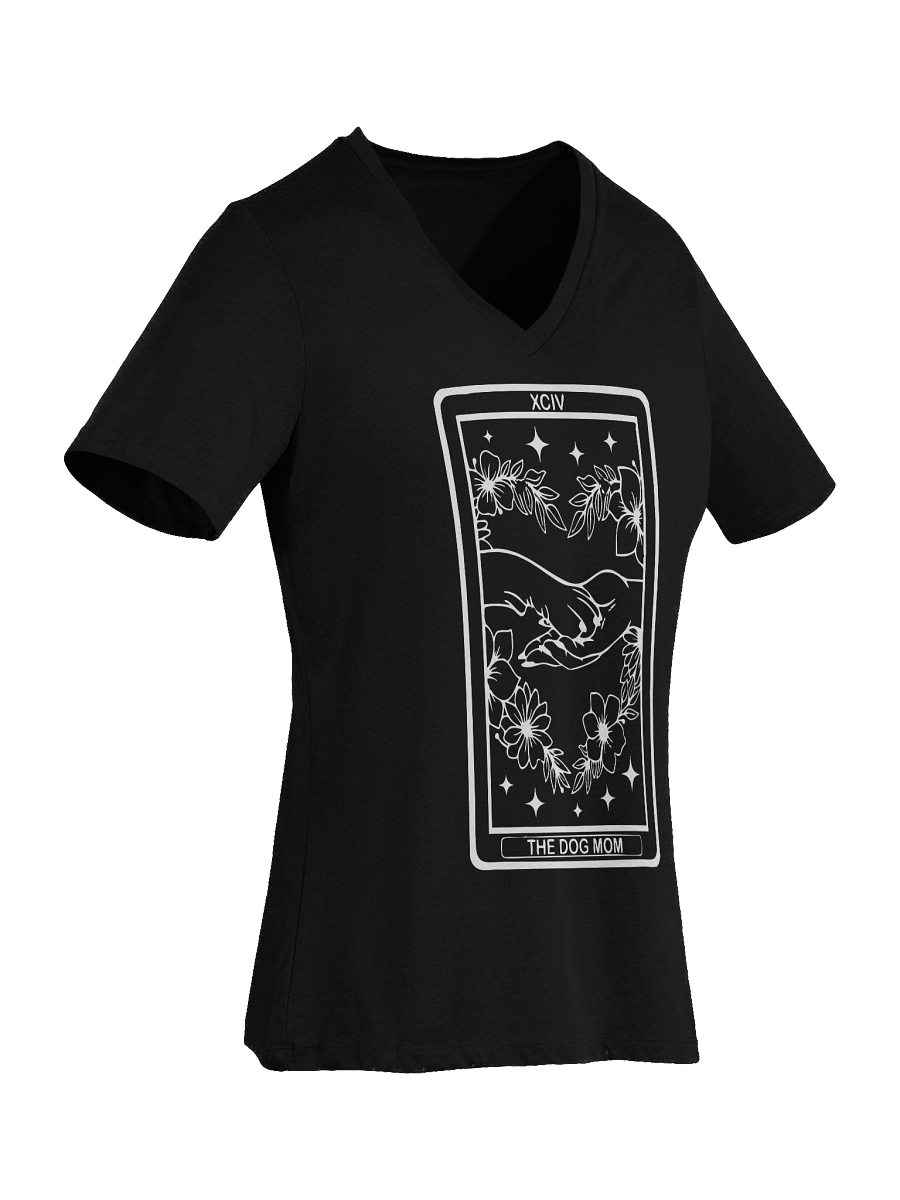 🌙 “V-Neck Dog Mom Tarot Tee [White Print]” product image (5)