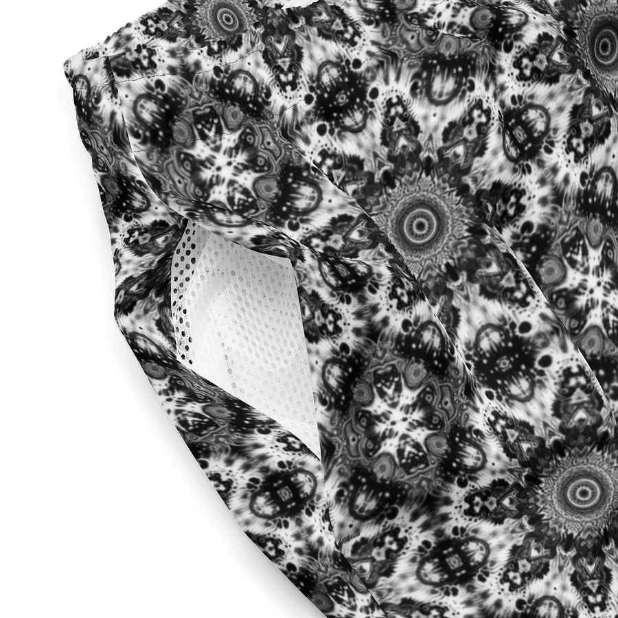 Black & White Octopus Tie Dye Swim Trunks product image (4)