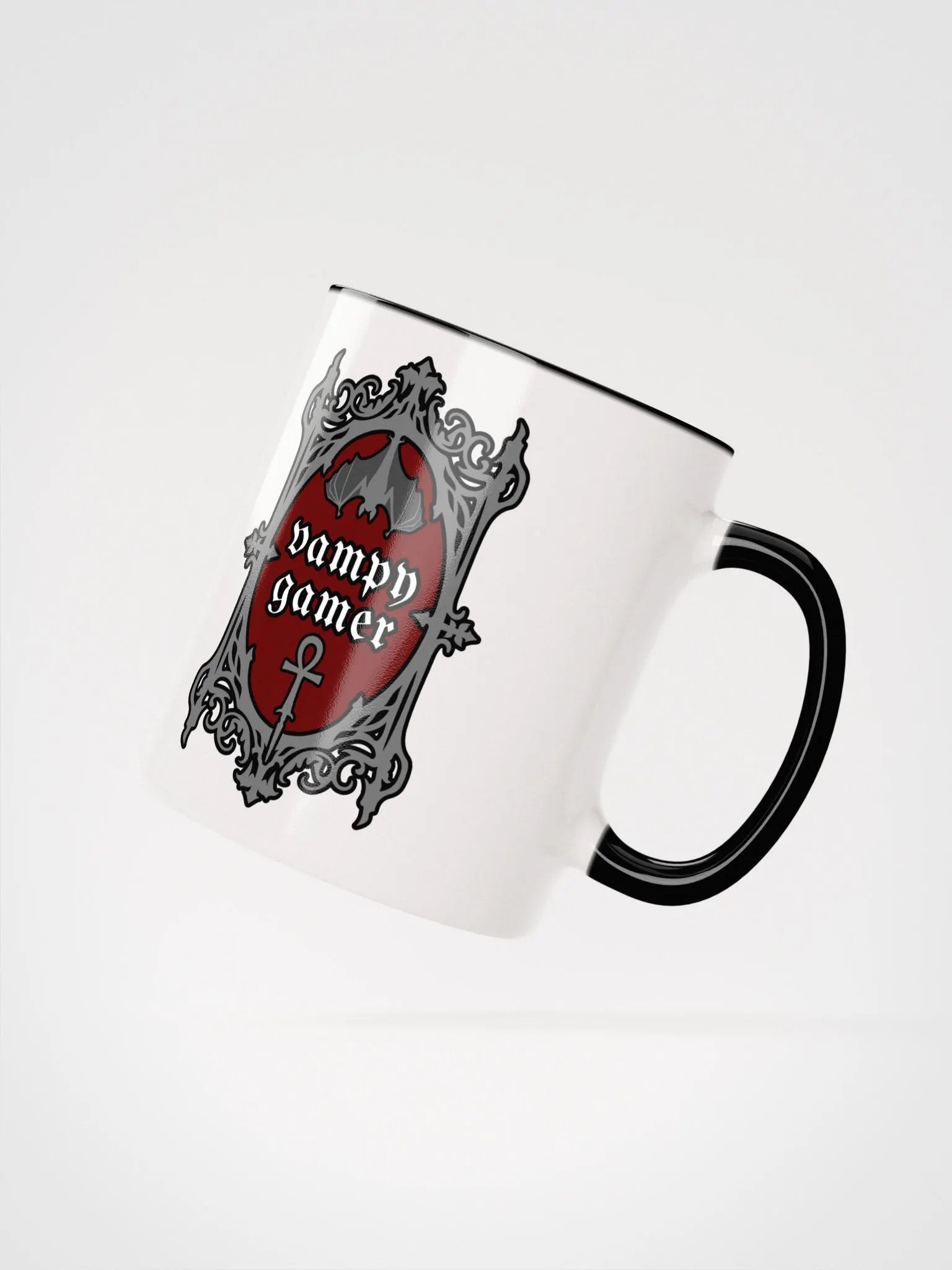 Vampy Gamer Mug – White with Black Accents product image (2)