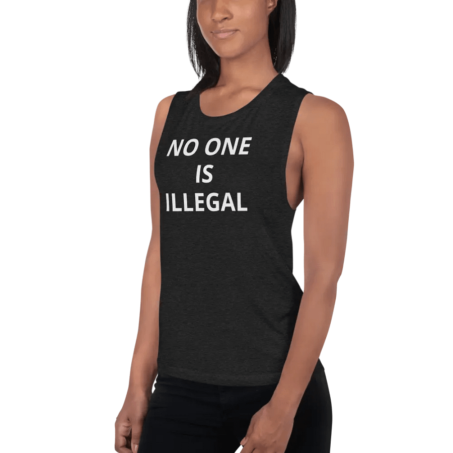 PRIS- NO ONE IS ILLEGAL-WOMEN'S FLOWY MUSCLE TANK product image (3)
