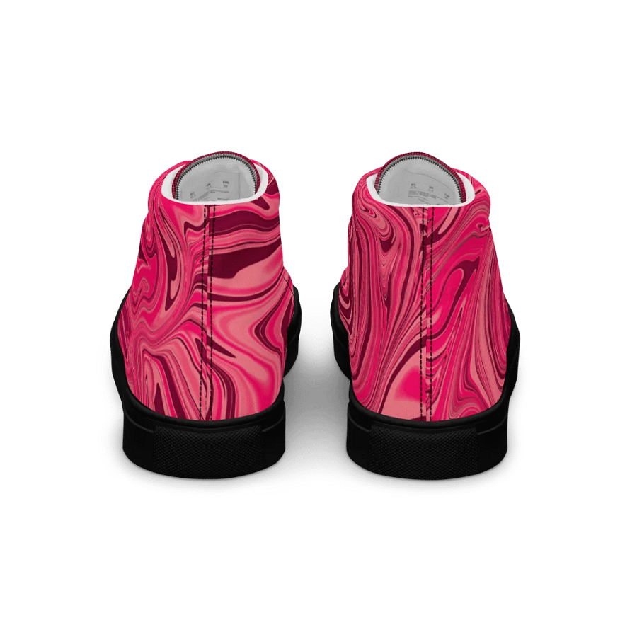 Women's High Top Canvas Shoes - Shades of Magenta Pink Digital Fluid Art product image (4)