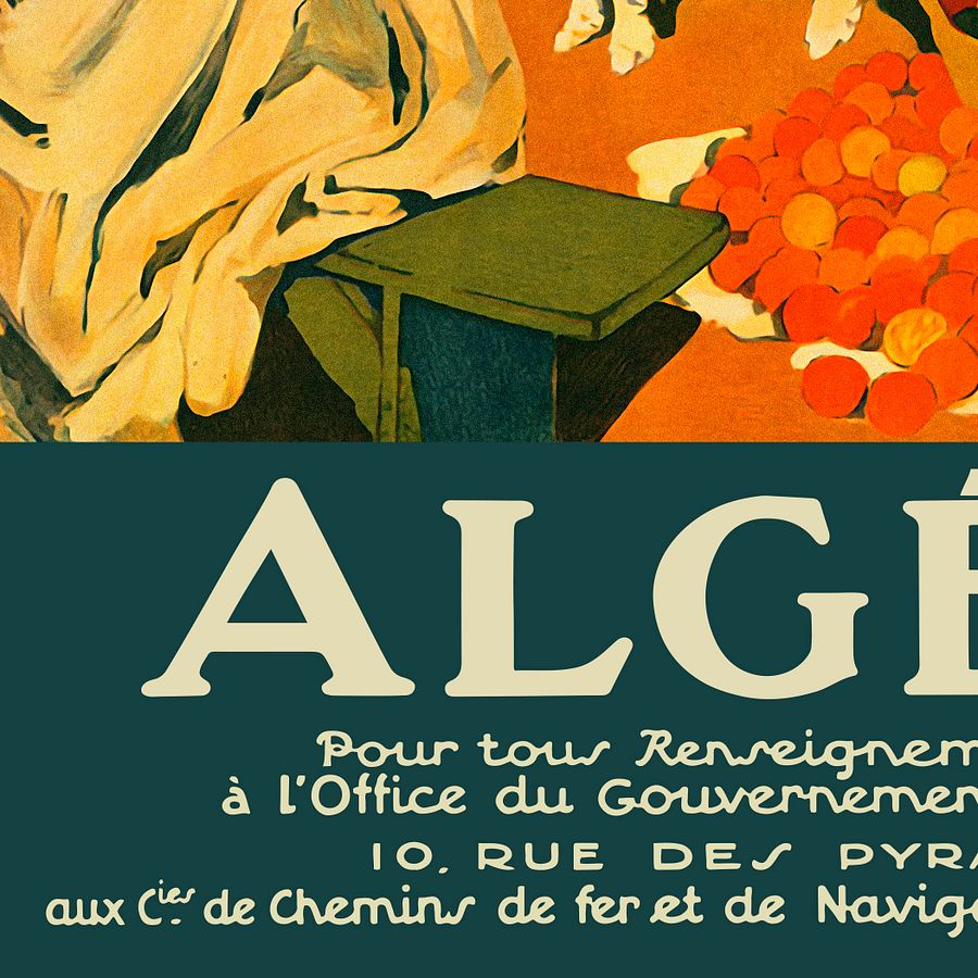 Algeria, PLM, 1930 — retro vintage travel poster, retro travel art, retro travel wall art product image (5)