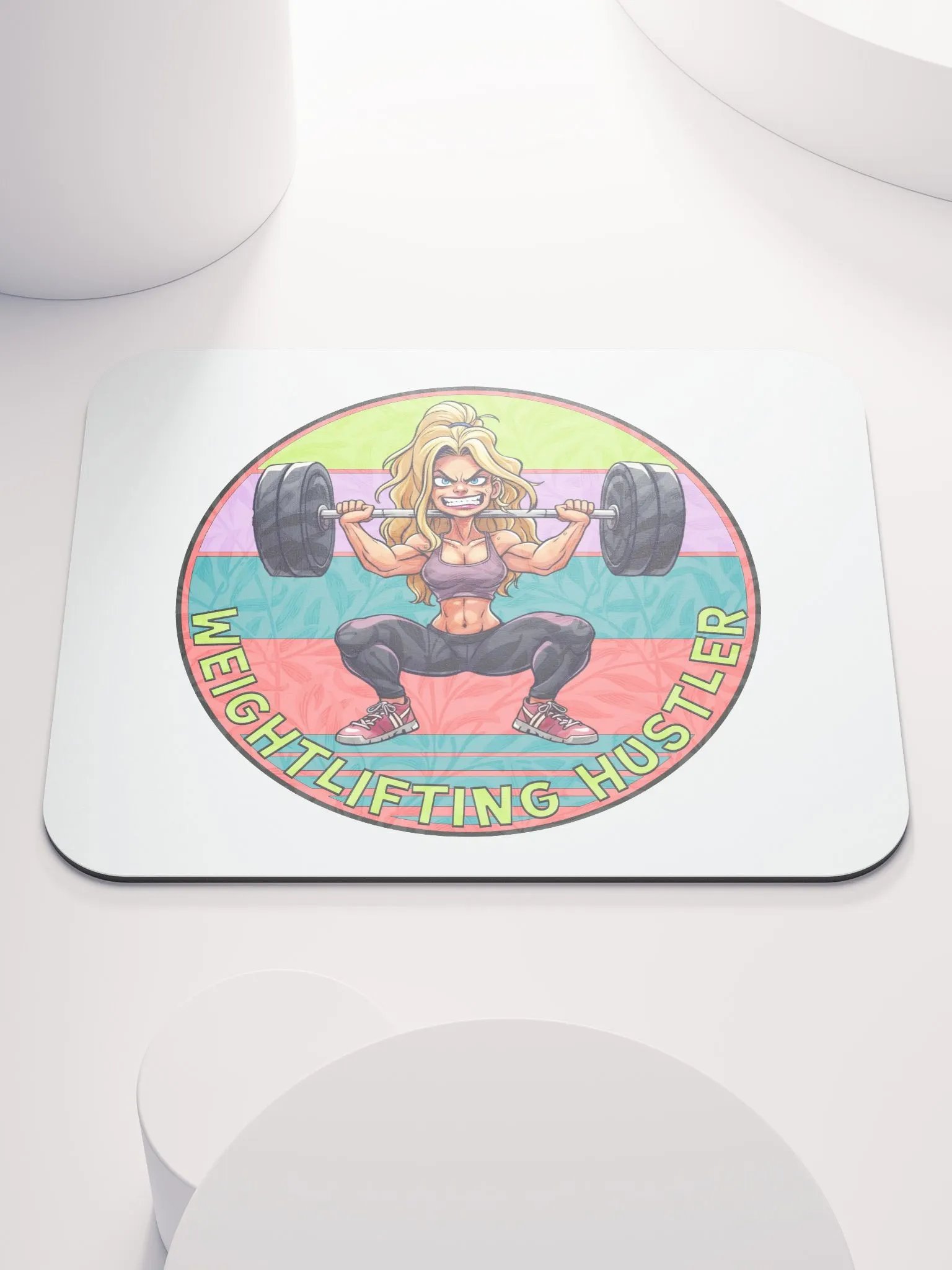 Weightlifting Hustler Female Strength Mouse Pad product image (1)