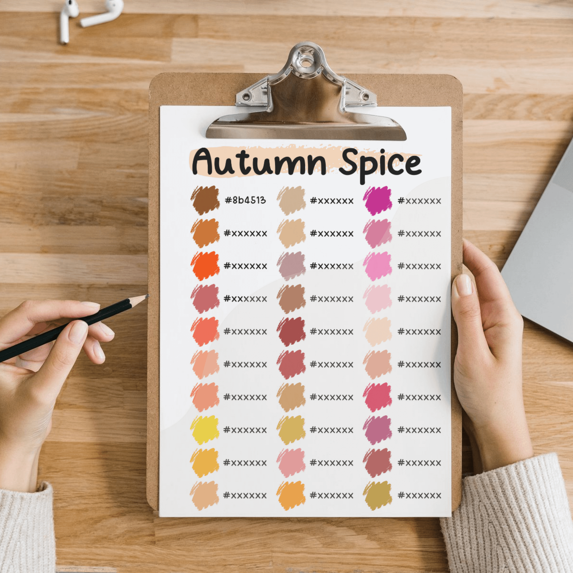Autumn Spice Procreate Color Palette with HEX Codes ★ DIGITAL ★ product image (4)