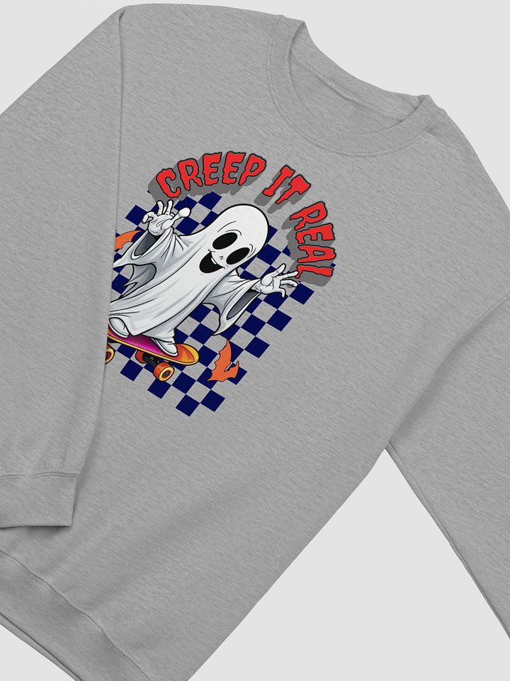 Creep It Real Spooky Skater Ghost Crewneck Sweatshirt product image (16)