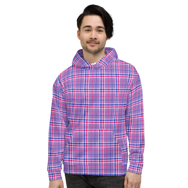 Lavender, Magenta, and Blue Plaid Hoodie product image (2)