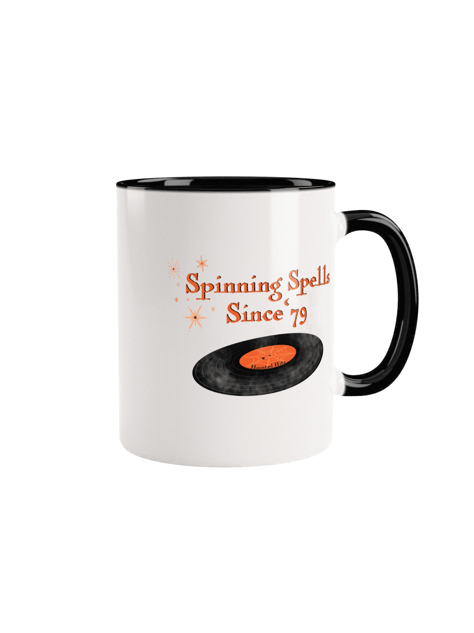Spinning Spells Since ’79 – Haunted Hits Ceramic Mug with Color Inside product image (3)