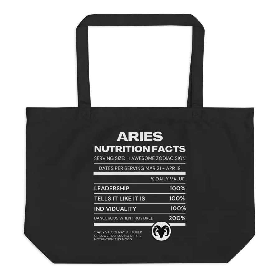 Aries Nutrition Facts Tote product image (3)