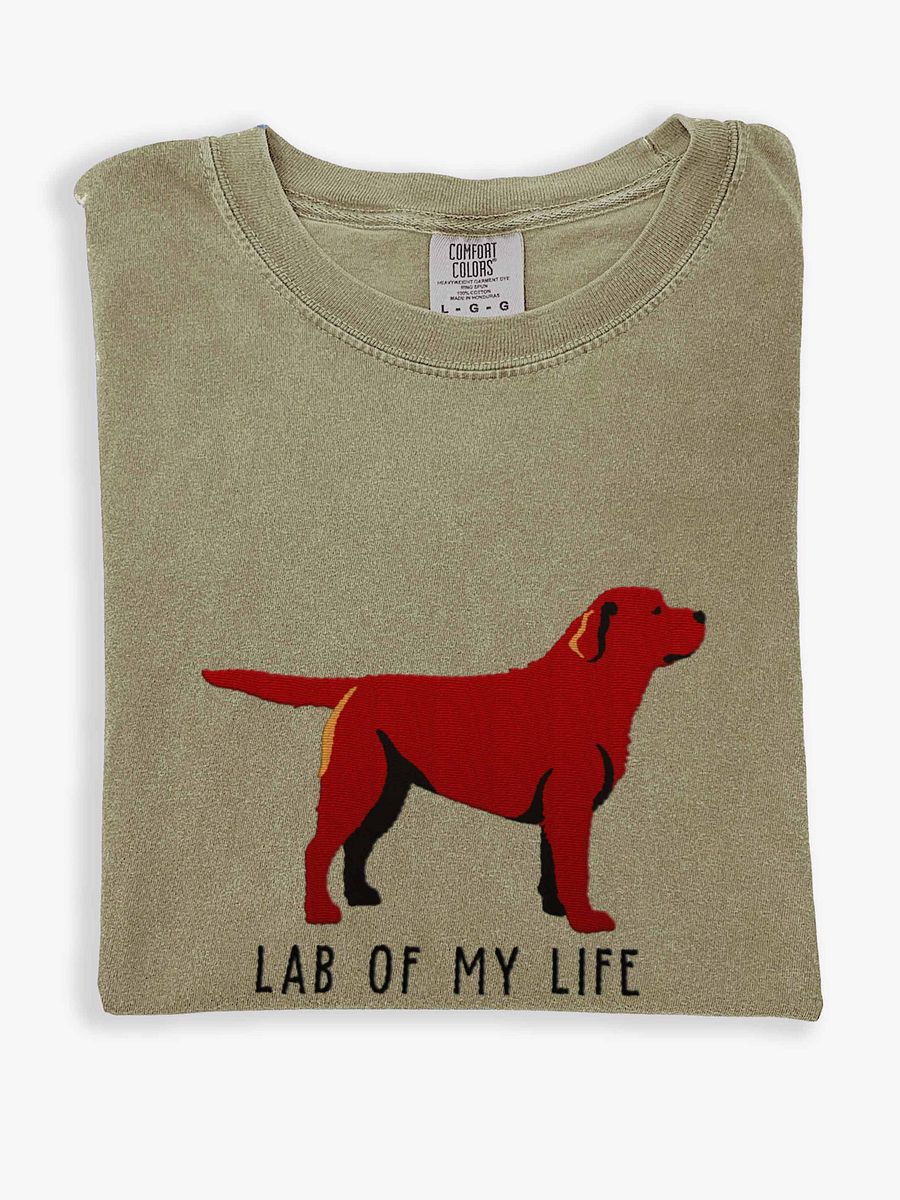 Lab of My Life T-Shirt(Embroidered) of a Labrador Retriever(Chocolate) product image (1)