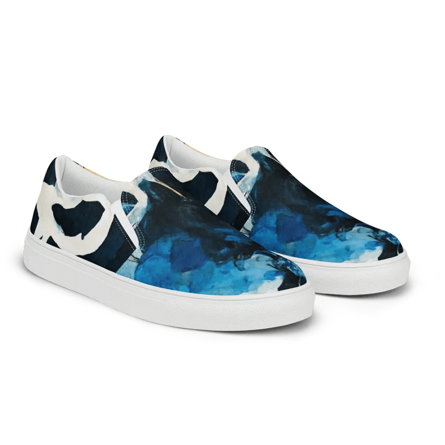 Blue Plumes, Men's Slip-On canvas Shoes product image (2)