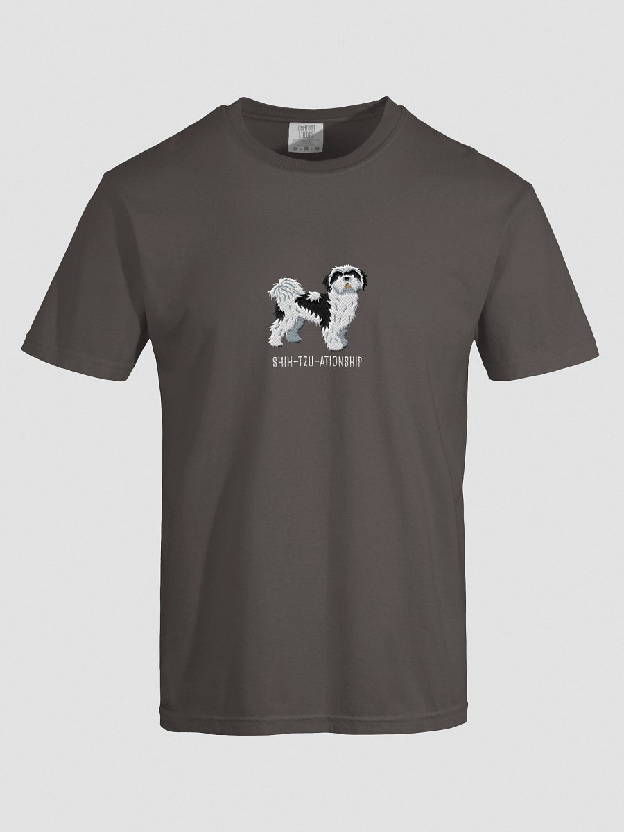 Shih-Tzu-ationship T-Shirt(Embroidered) of a Shih Tzu(Black & White) product image (39)