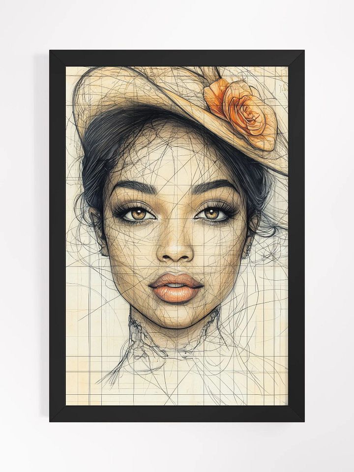 Vintage Muse: Elegant Portrait Art Print with a Touch of Retro Charm product image (1)