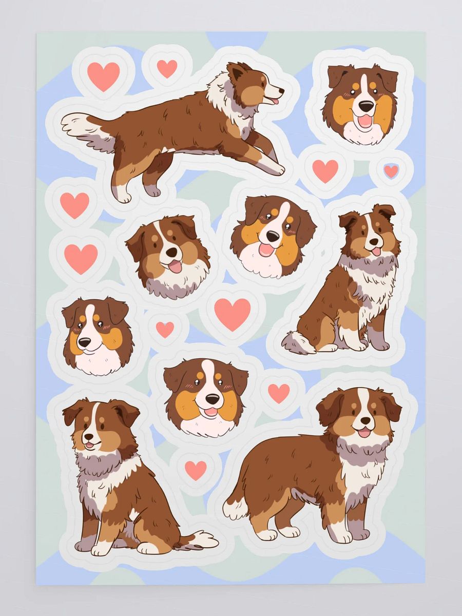 Cute Red Tri Aussie Sticker Sheet product image (4)