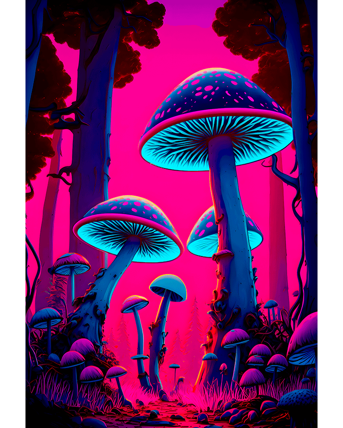 Cyberpunk Glowing Mushroom Poster product image (1)