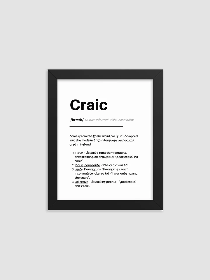 The Definition of Craic - High-Quality Matte Poster with Black Frame product image (1)