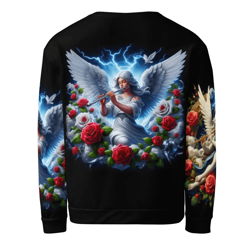 Angels making Music with a Flute - All-Over Unisex Sweatshirt #15 product image (3)