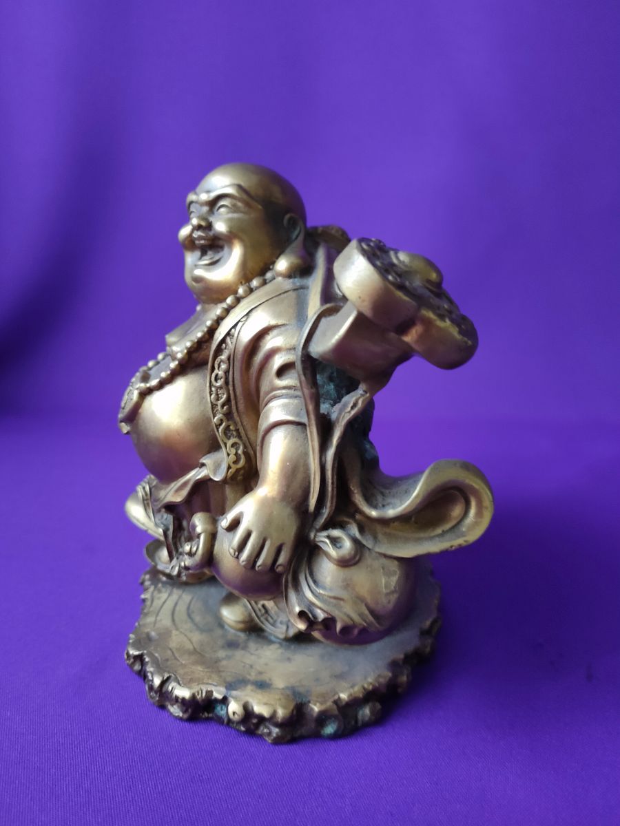 Buda da fortuna#Buda da Sorte# Buda do Dinheiro#Buda da saúde#Buda sorridente# Ru Yi# moeda grande chinesa# Wulou# Feng Shui product image (6)