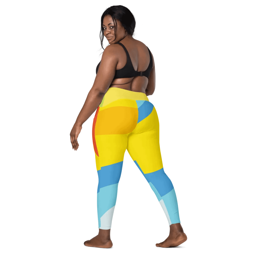 All-Over Yellow/Orange/Aqua Geometric Leggings product image (6)