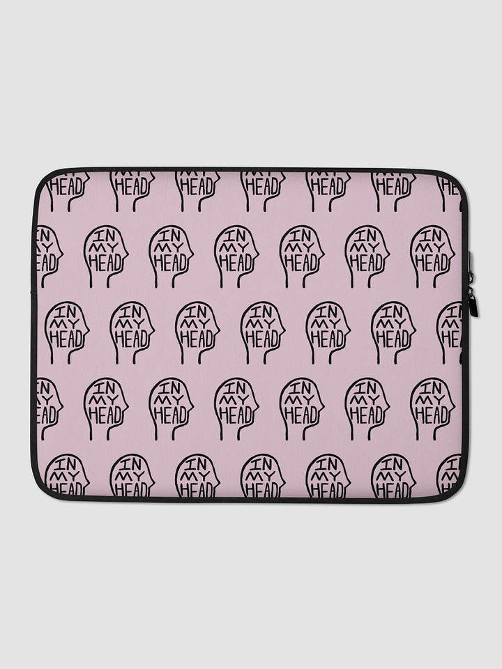 In My Head pink laptop sleeve product image (1)