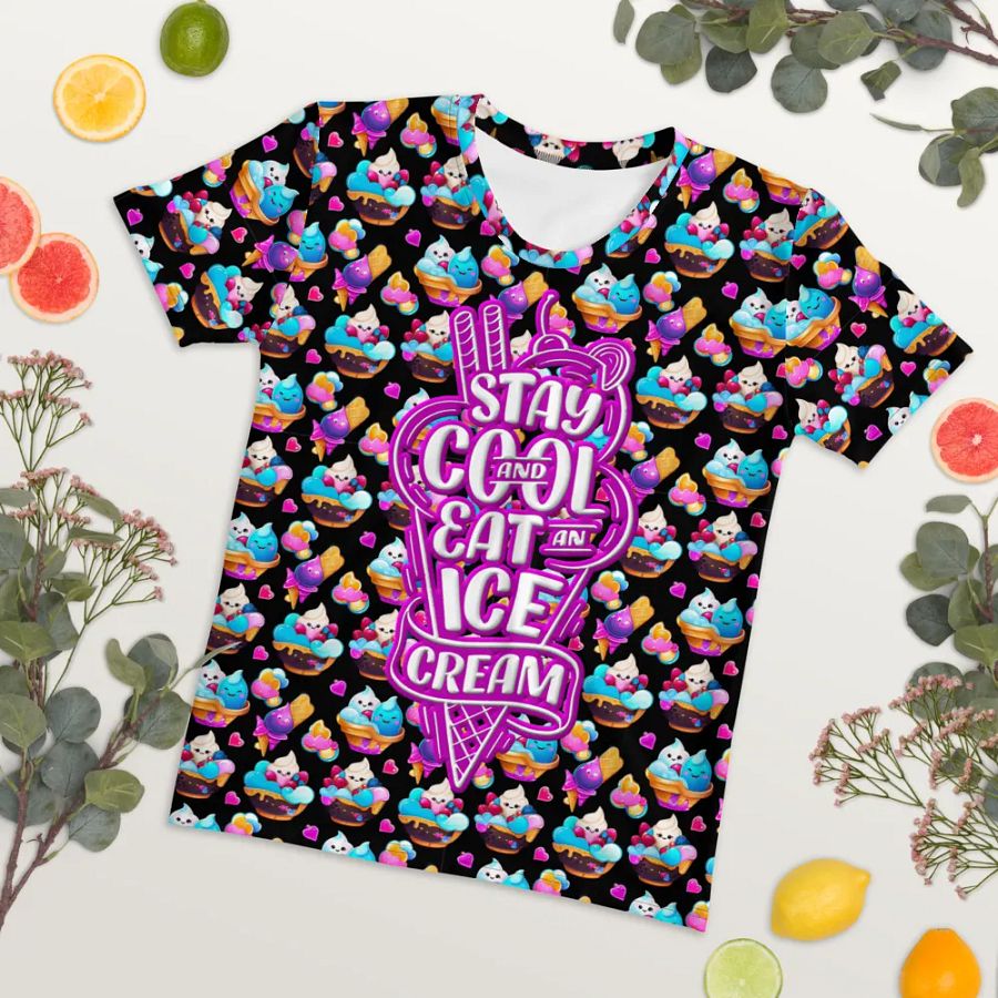Colorful Ice Cream All Over Print T-shirt product image (7)
