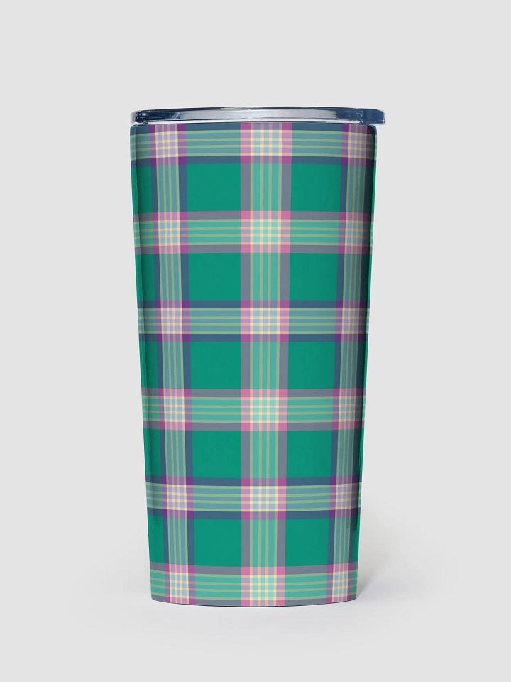 Emerald Green and Purple Plaid Travel Tumbler product image (2)