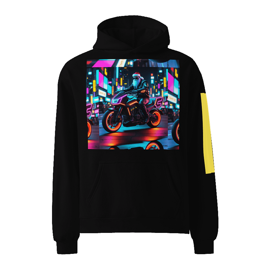 Neon Santa Cyber Ride Hoodie product image (1)
