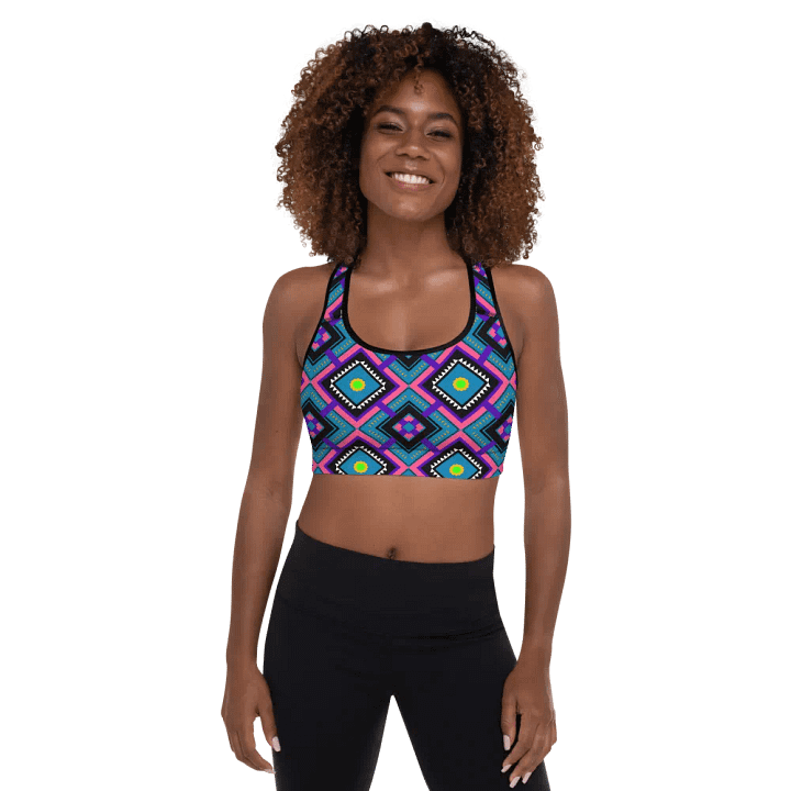 Squares Padded Sports Bra product image (1)