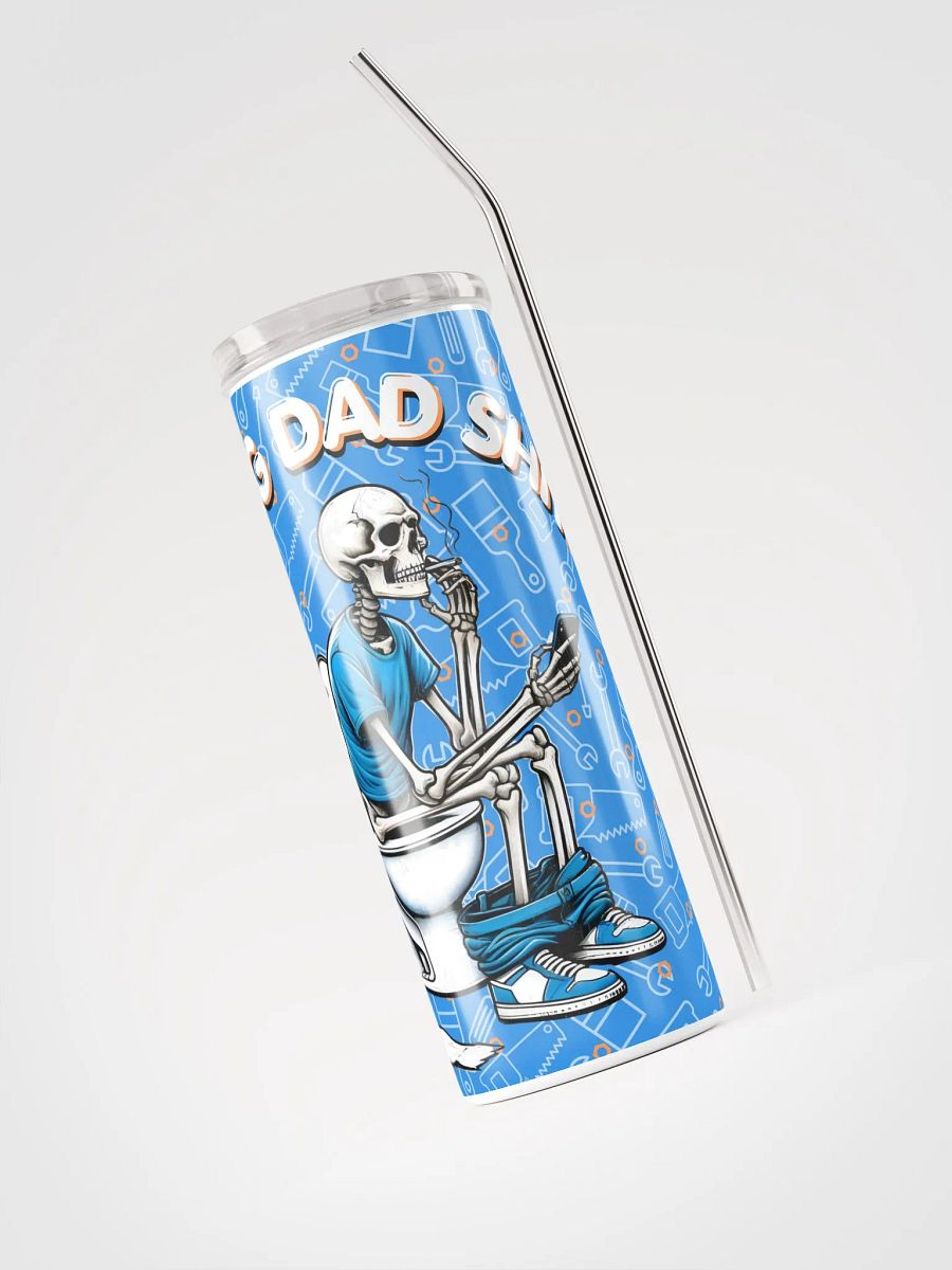 Doing Dad Shit Tumbler – Funny Skeleton on Toilet Design – Humorous Dad Gift product image (5)