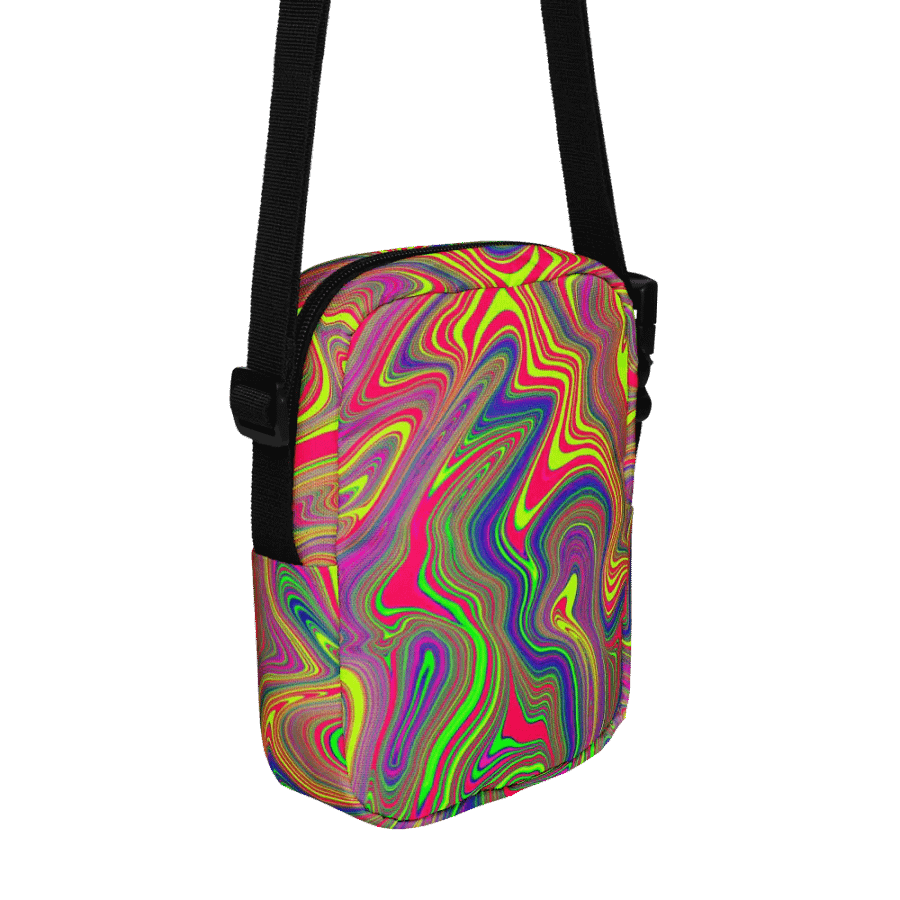 Utility Crossbody Bag - Colorful Liquid Swirls product image (6)