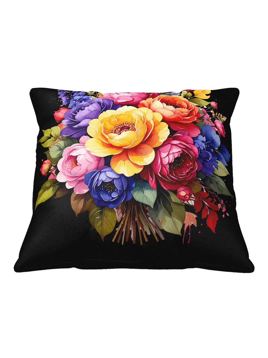 Columbia Road Market Floral All-Over Print Pillow (Black) product image (5)