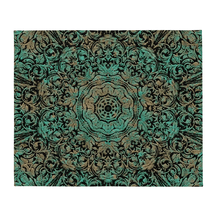 Copper Patina Floral Pattern Throw Blanket product image (2)