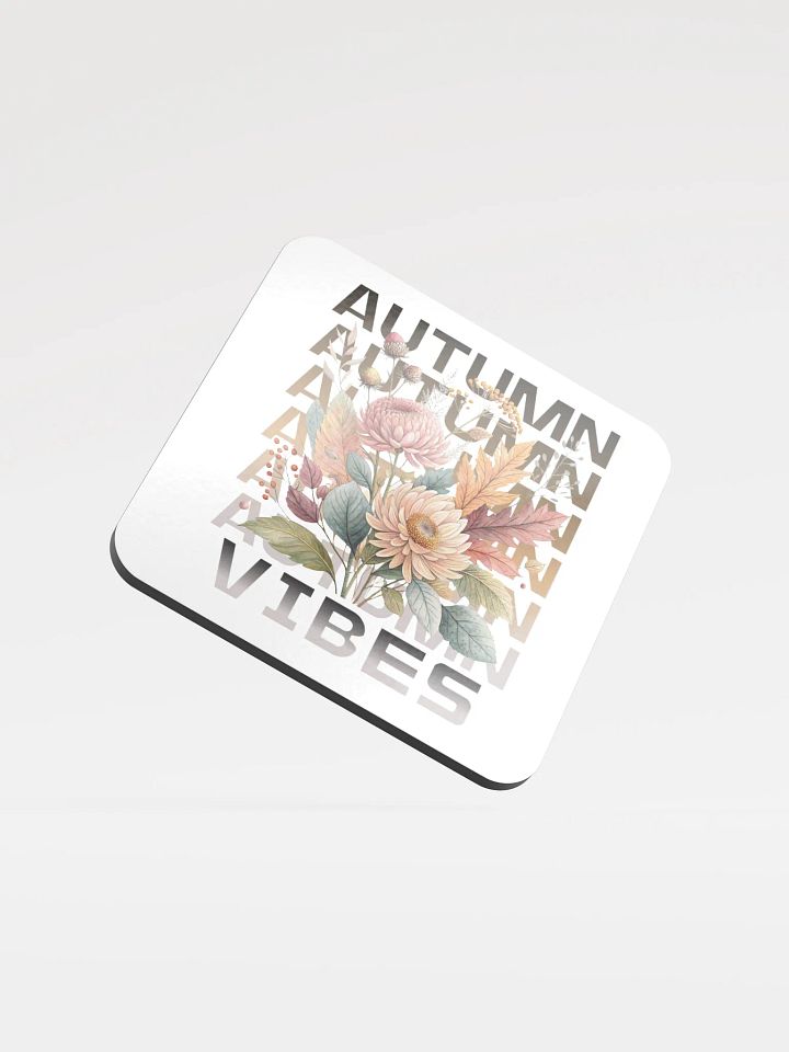 Autumn Vibes Boho Flowers Glossed Cork Coaster product image (2)