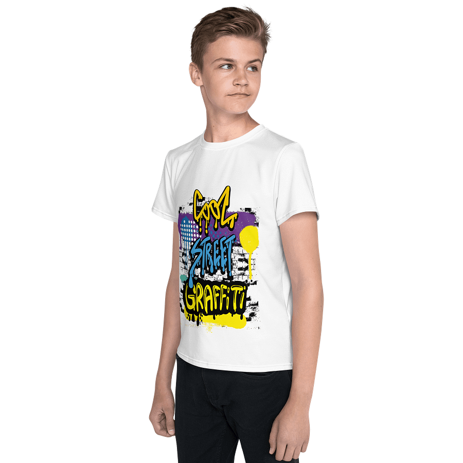 Kids Youth Crew Neck T-Shirt Cool Graffiti All-Over Print product image (3)
