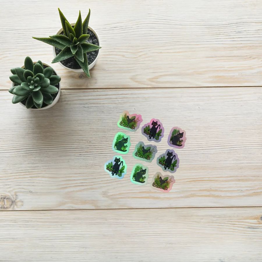 Holographic Foliage Cat Sticker Sheet product image (7)