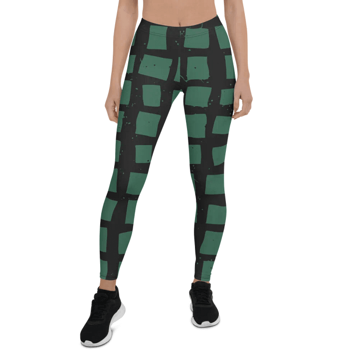 Customizable Green Grid Leggings product image (1)
