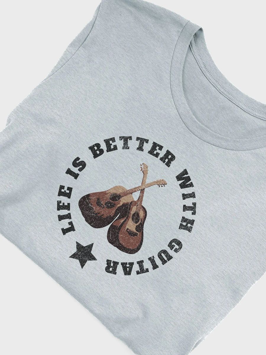 Life Is Better With Guitar Acoustic T-Shirt (Black Text) product image (4)