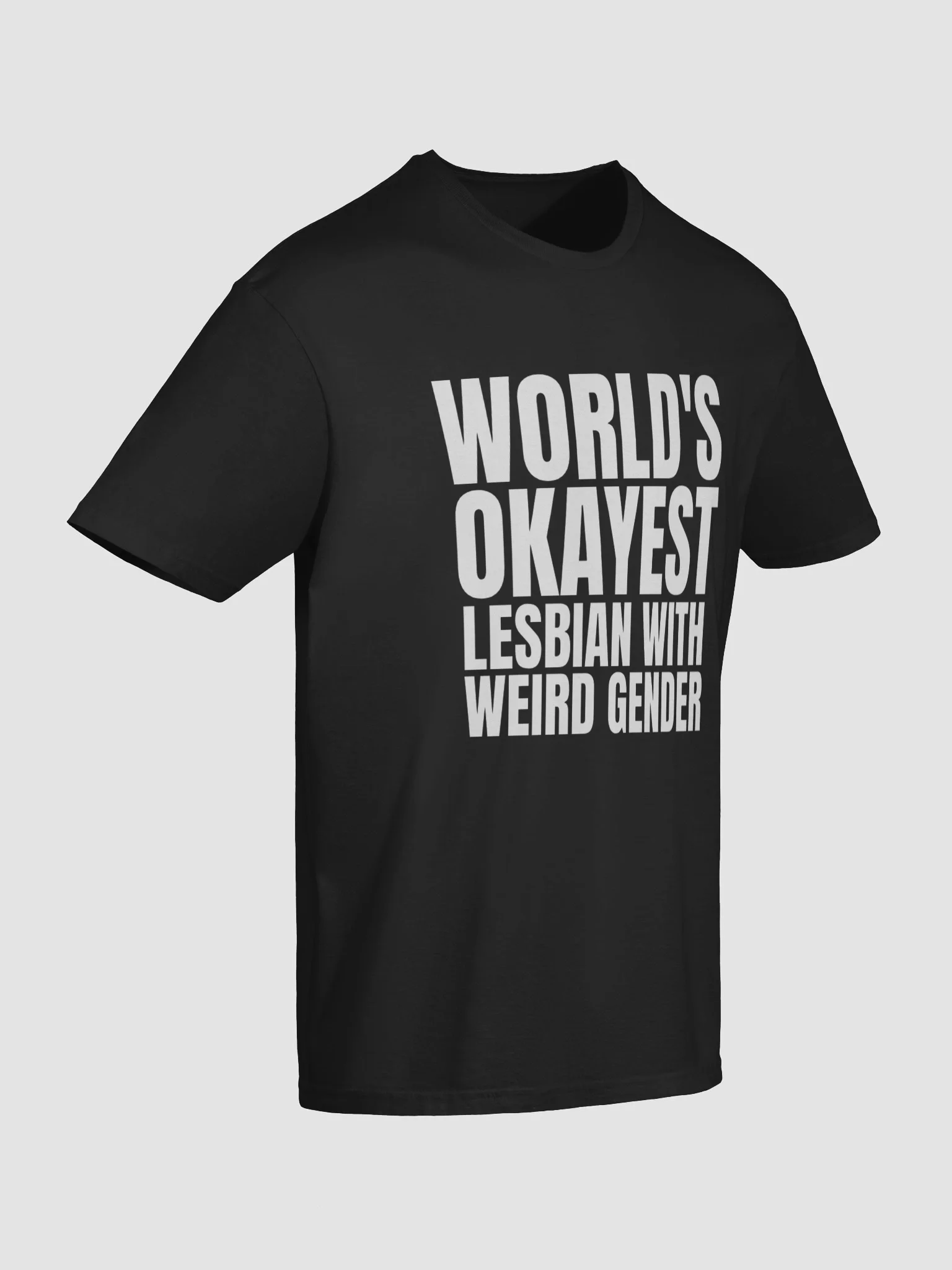 WORLD'S OKAYEST LESBIAN WITH WELRD GENDER T-Shirt product image (10)