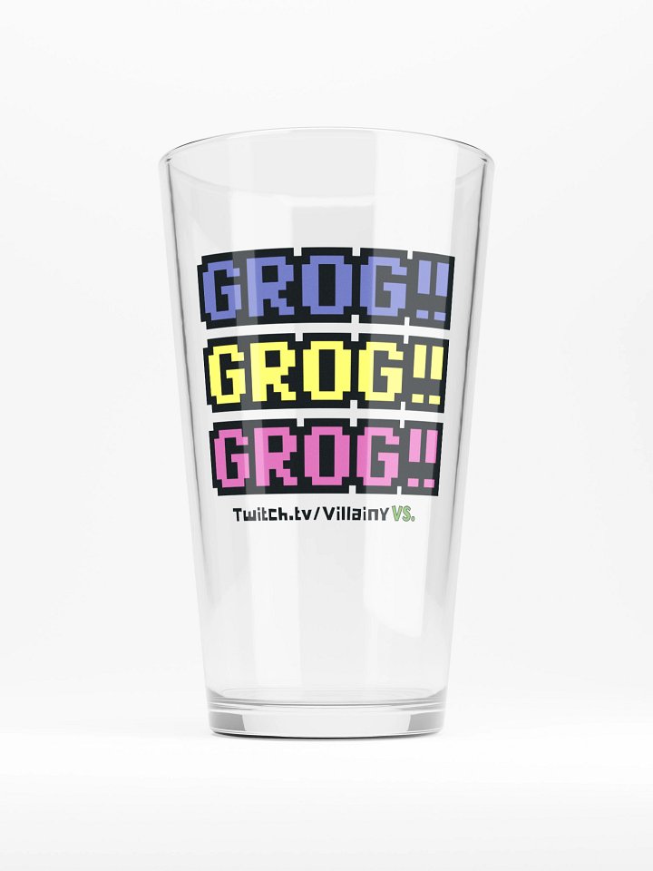 Villainy VS Grog Grog Grog!! Pint Glass (Traditional Colours) product image (1)