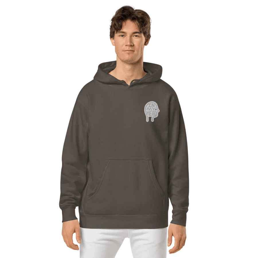 In My Head (L.C. grey bubble design 2) embroidered pigment hoodie product image (2)