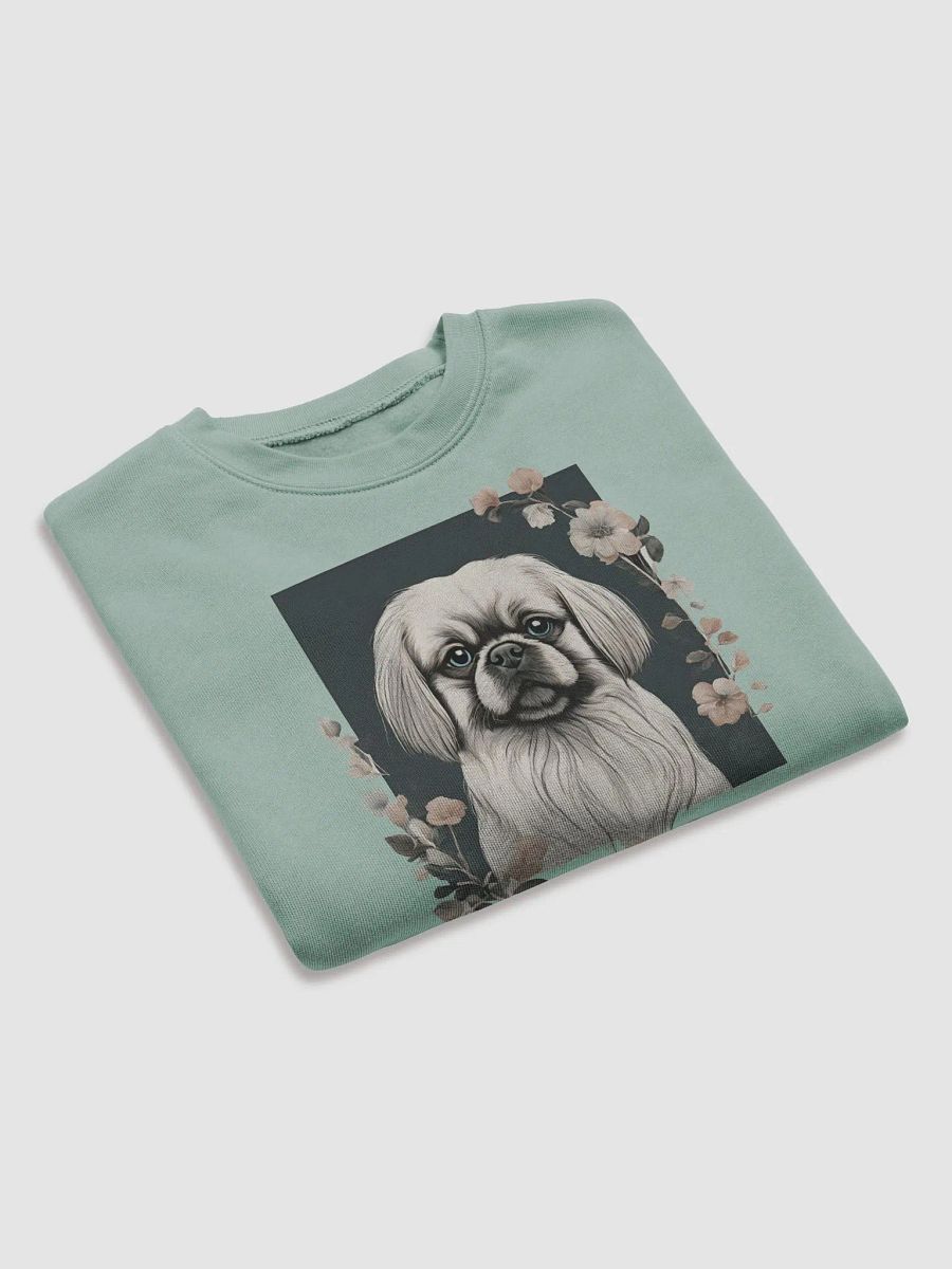 Floral Pekingese Women's Fleece Crop Sweatshirt product image (7)
