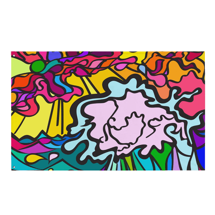 Vibrant Swirls All-Over Flag - Wave at Sunset product image (1)