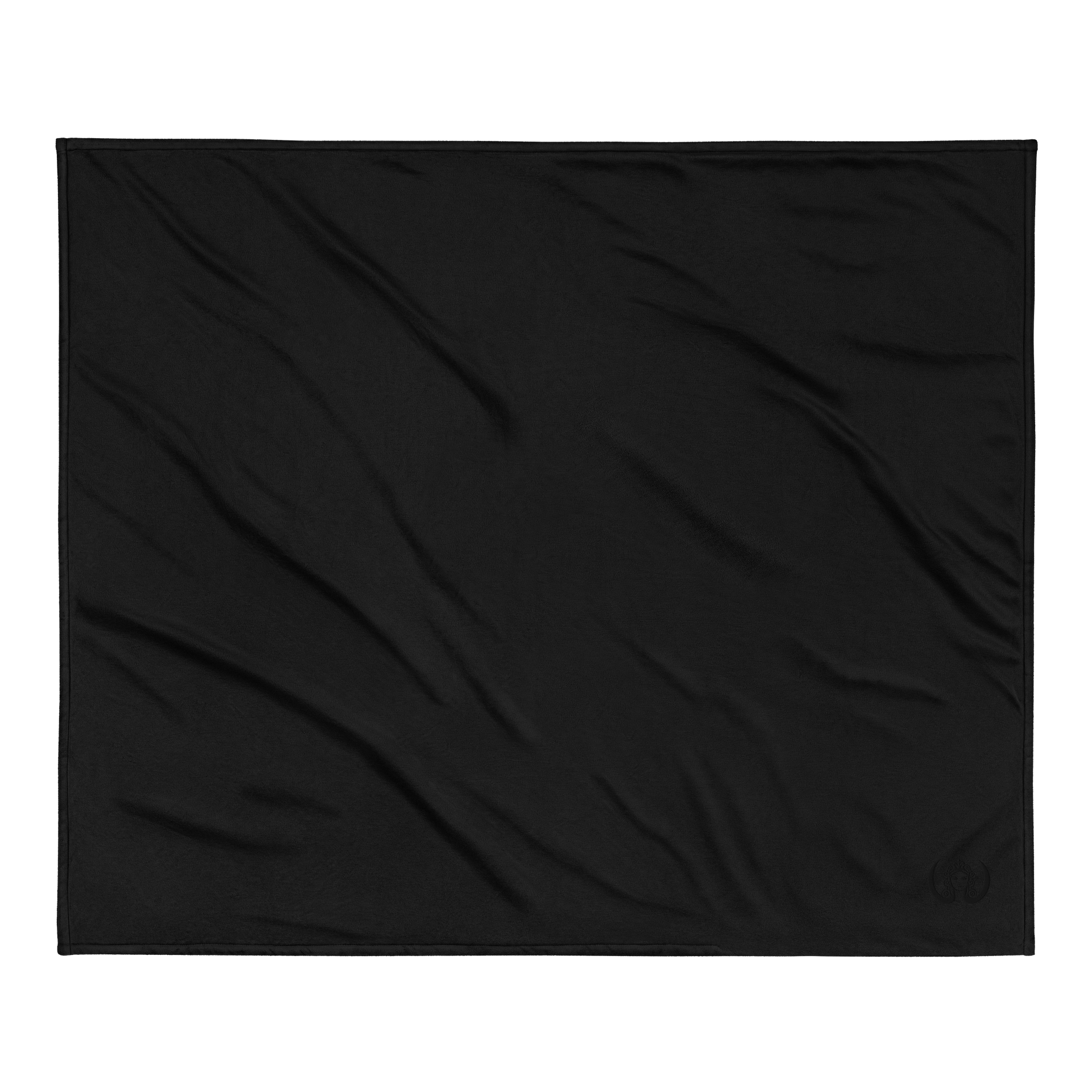 CIRCEMOON Sherpa Blanket with Embroidered Logo – Black product image (3)